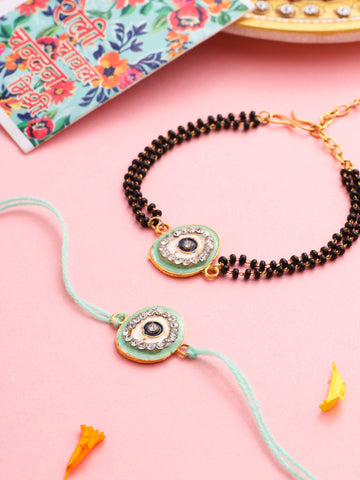🧿✨ Launch Alert: Kundan Evil Eye Rakhi Combo – Where Tradition Meets Protection ✨🧿