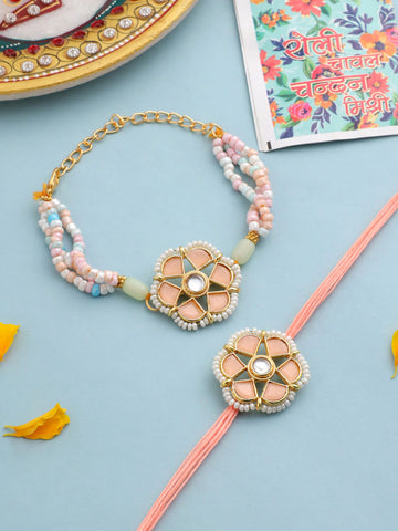 👑 Double the Love, Double the Elegance – Kundan Rakhi Combo 👑