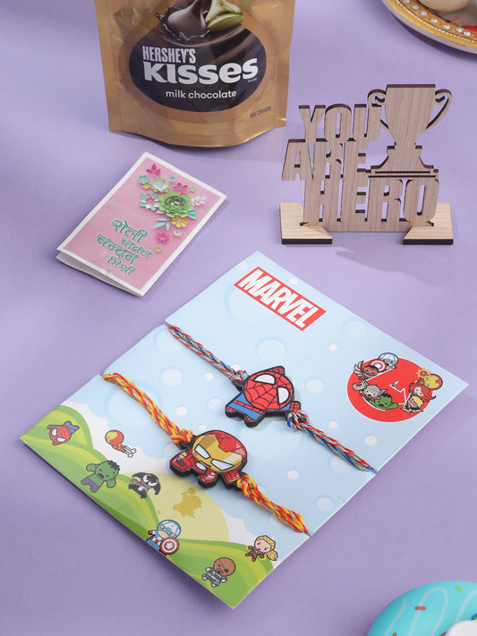 NVR Kids Set of 2 Cute Cartoon Superhero Thread Rakhi, Combo for Rakshabandhan