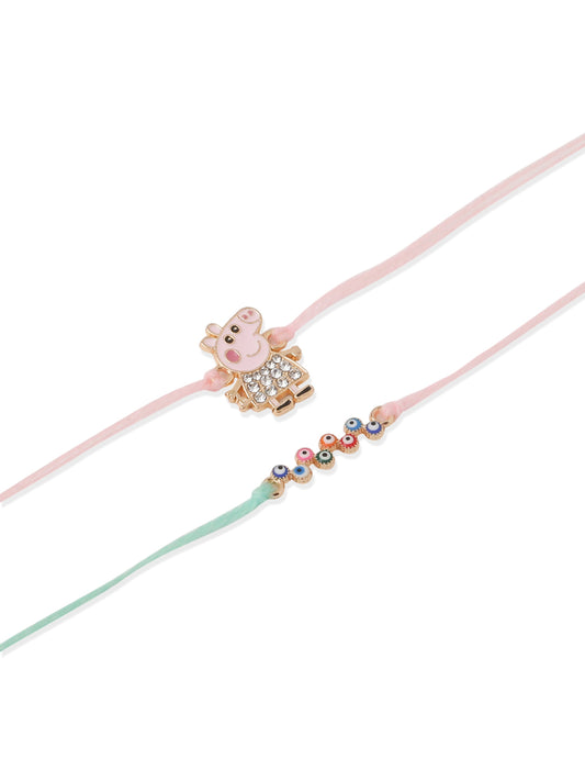 NVR Kids Set of 2 Cartoon Artificial Stones Thread Rakhi, Combo for Rakshabandhan