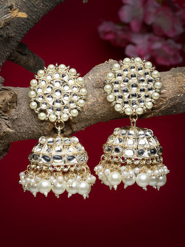 NVR Silver plated Jhumka earrings