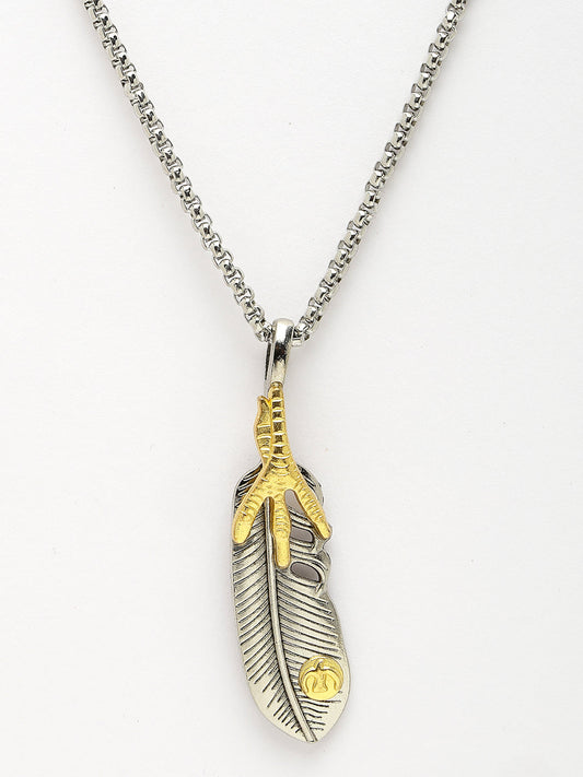 NVR Men Silver-Plated  Stainless Steel Pendant with Chain