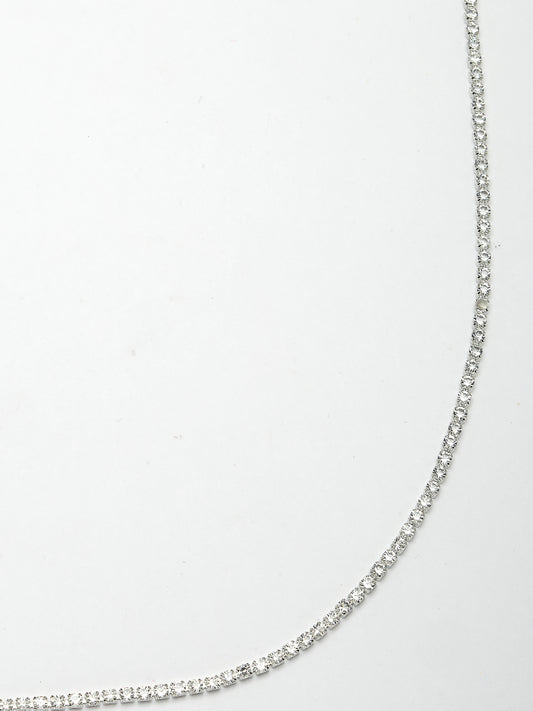 NVR Women's Silver-Plated AD-Studded Kamarbandh Waist Chain