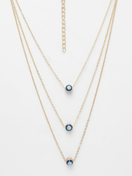 NVR Women's Gold-Plated Evil Eye Layered Chain