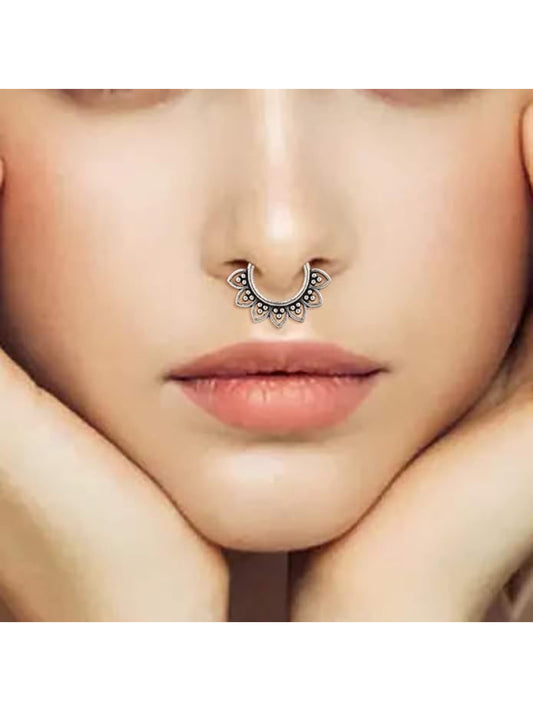 NVR Set of 5 Silver Plated Oxidised Septum Nosepin