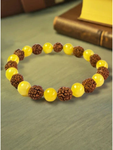 NVR Natural Rudraksha Stretchable Bracelet