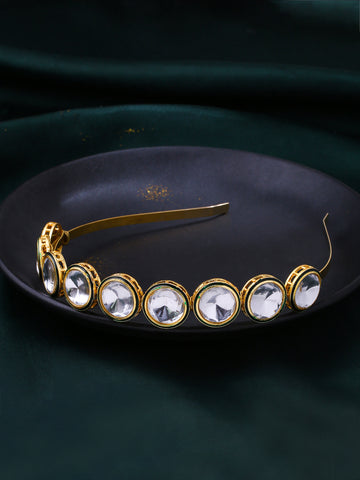 NVR Kundan Studded Hair Band for Women