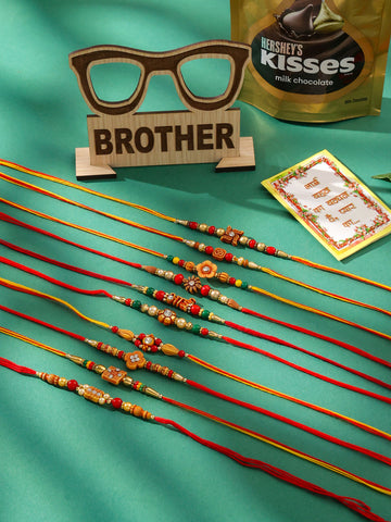 🎁 Rakhi Gifting Made Easy – Set of 10 Beautiful Rakhis 🧵✨