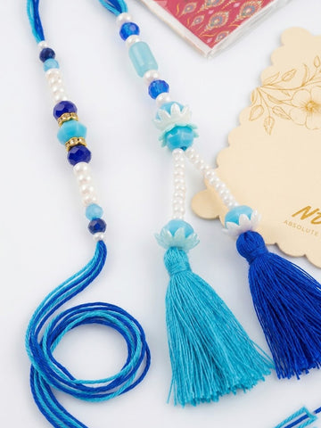 NVR Set of 2 Traditional Bhaiya Bhabhi Rakhi with Roli Chawal Chandan Mishri
