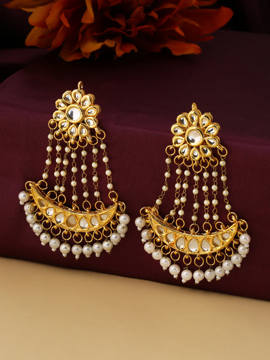 NVR Gold Plated Classic Chandbalis Earrings