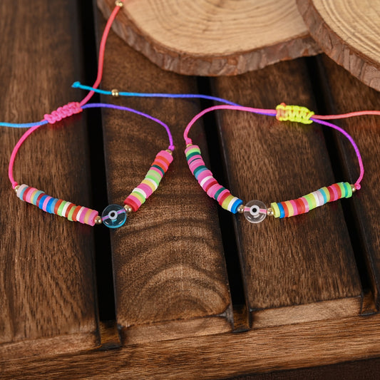 NVR Multicolor Evil Eye Adjustable Bracelet