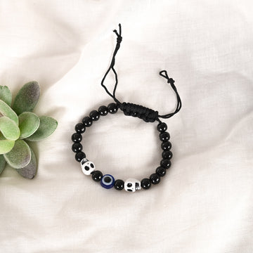 NVR Black Evil Eye Adjustable Bracelet