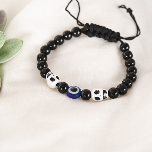 NVR Black Evil Eye Adjustable Bracelet