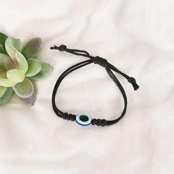 NVR Black Evil Eye Adjustable Bracelet