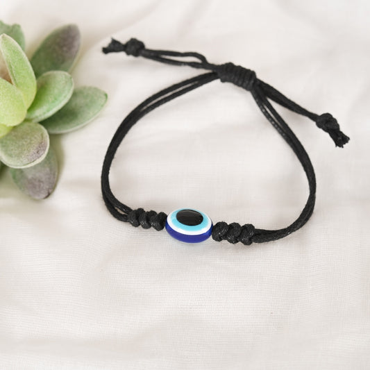 NVR Black Evil Eye Adjustable Bracelet