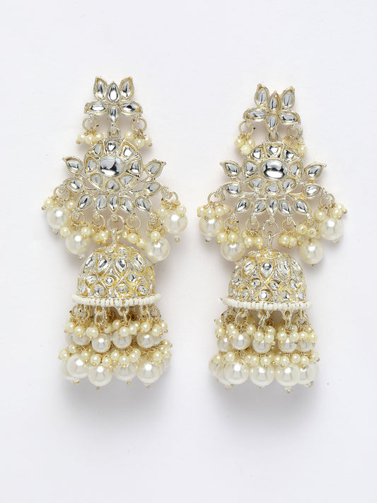 NVR Silver plated Jhumka earrings