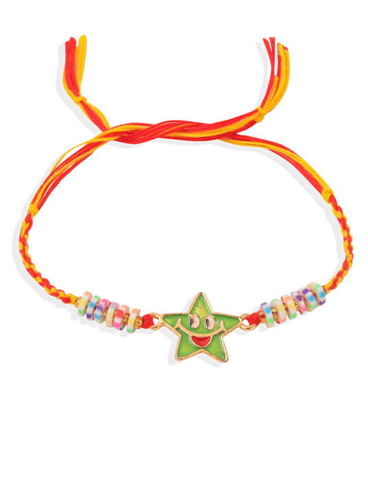 NVR Kids Star Shape Multicolor Thread Rakhi, Combo for Rakshabandhan