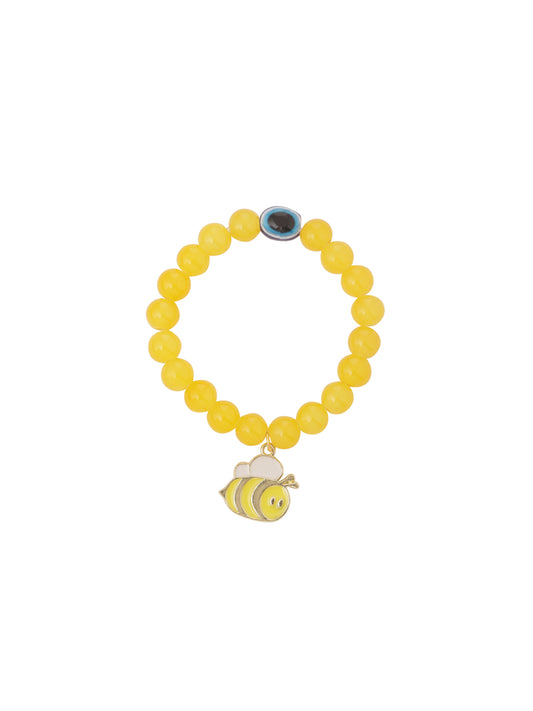 NVR Kids Cartoon Design Yellow Artificial Beads Thread Rakhi, Combo for Rakshabandhan