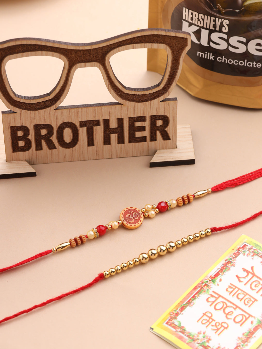 NVR Men's Set of 2 Red Religious Thread Rakhi, Combo for Rakshabandhan