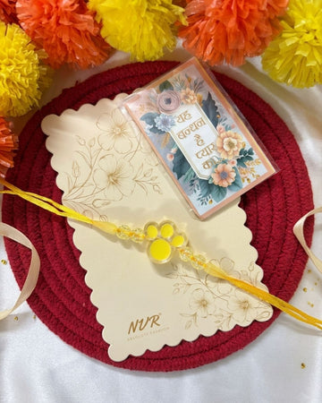NVR Transparent Beads Kids Rakhi With Roli Chawal Chandan Mishri