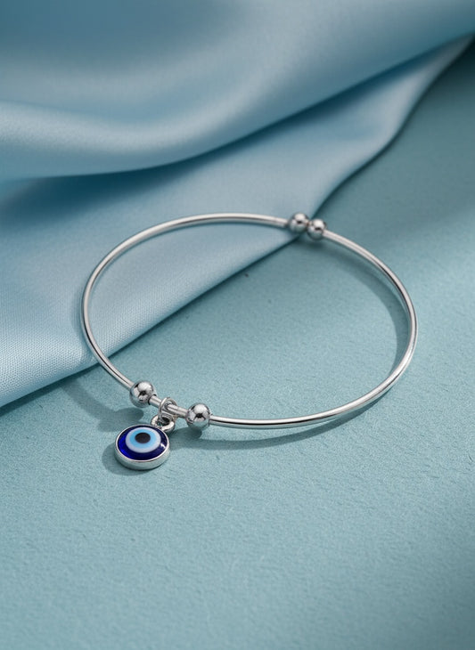 NVR Women Silver Evil Eye Adjustable Bracelet