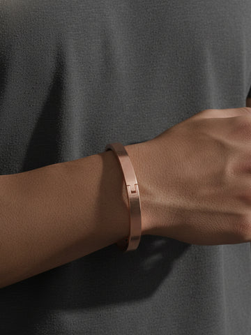 NVR Men's Rose Gold Kada Bracelet