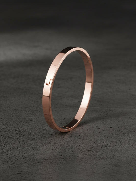NVR Men's Rose Gold Kada Bracelet