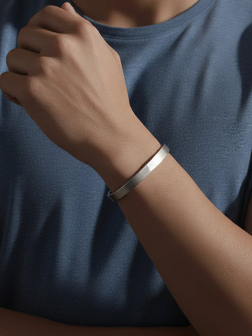 NVR Men's Silver Kada Bracelet