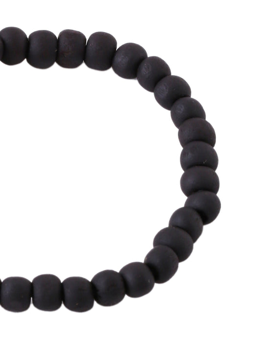 NVR Men Black Beaded Elasticated Rakhi With Roli Chawal