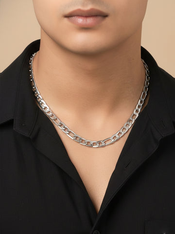 NVR Men's Silver Toned Stainless Steel Chain