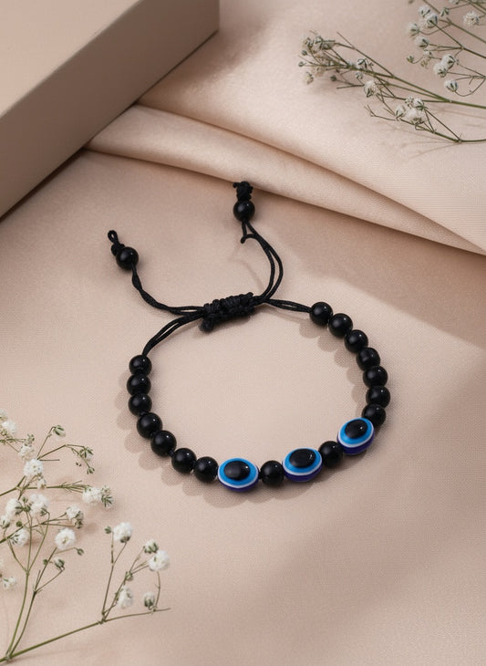 NVR Unisex Evil Eye Unisex Black Thread Bracelet