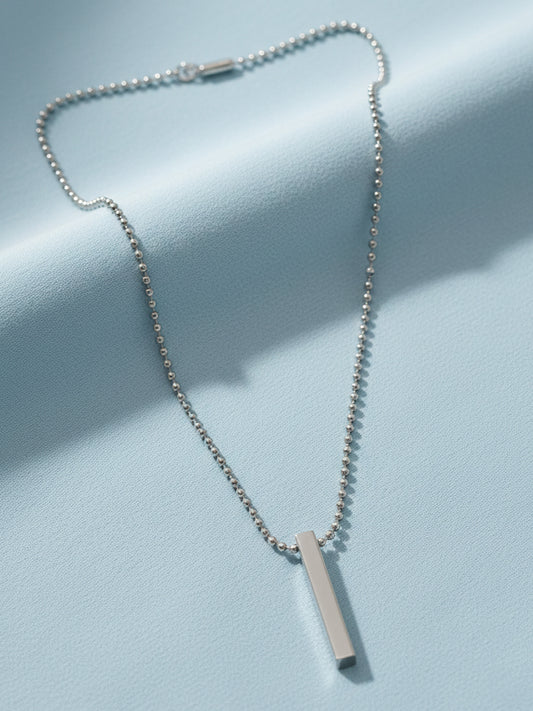 NVR Men's Silver Plated Chain With Pendant