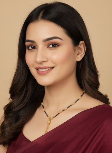 NVR Women Ethnic Gold Plated Beaded Mangalsutra