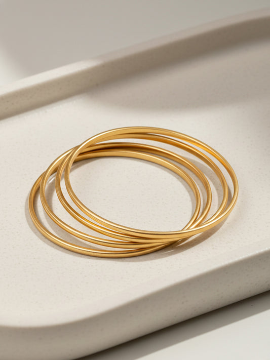 NVR Set of 4 Gold Plated Handcrafted Bangles