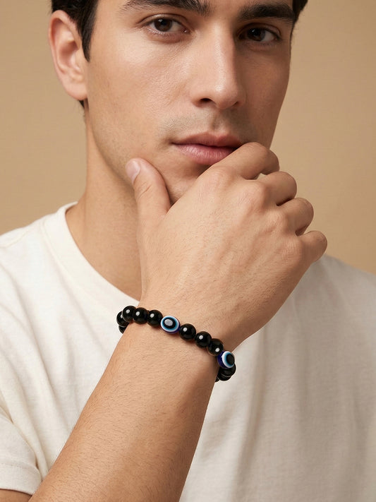 NVR Black Evil Eye Adjustable Bracelet
