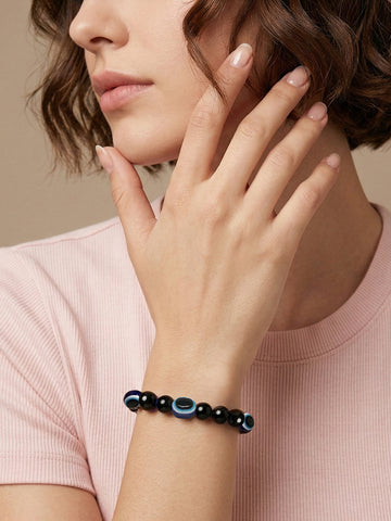 NVR Black Evil Eye Adjustable Bracelet