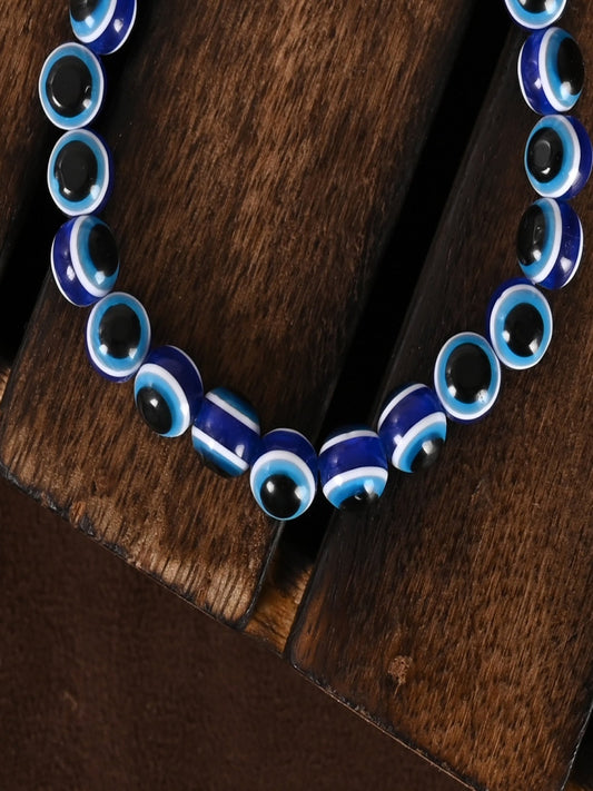 NVR Unisex Blue Evil Eye Rakhi With Roli Chawal