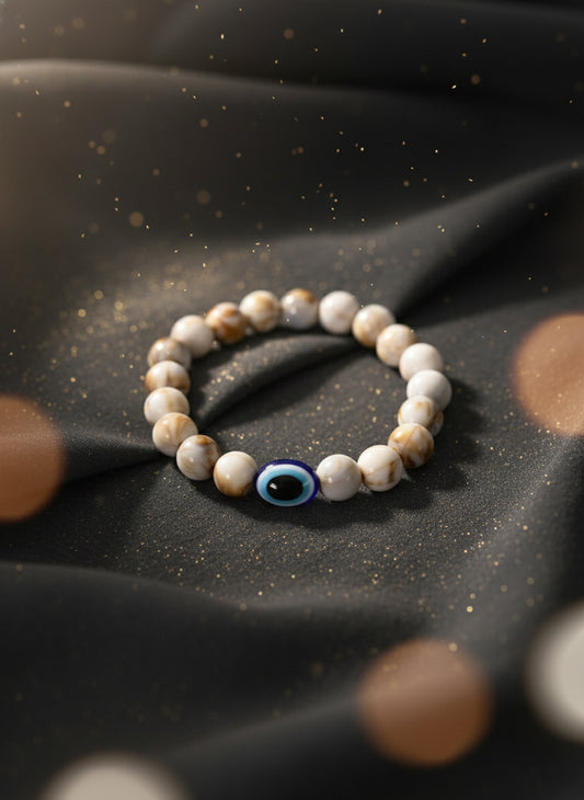 NVR Unisex Marble Evil Eye Adjustable Bracelet