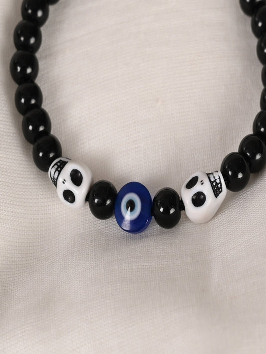 NVR Unisex Black Evil Eye Rakhi With Roli Chawal