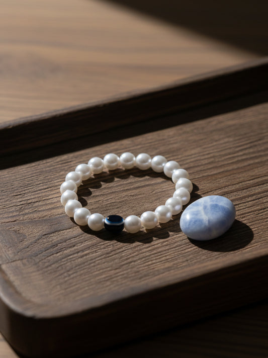 NVR Black Evil Eye White Bracelet