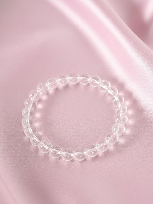 NVR White Crystal Beaded Bracelet