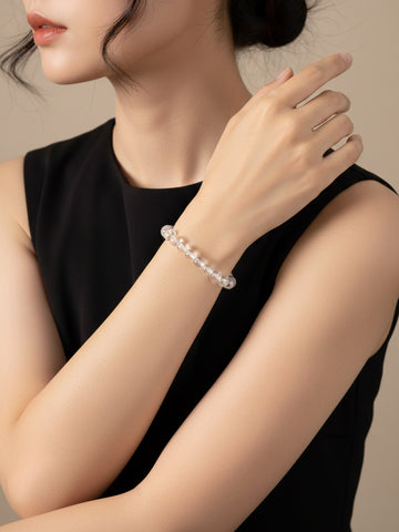 NVR White Crystal Beaded Bracelet