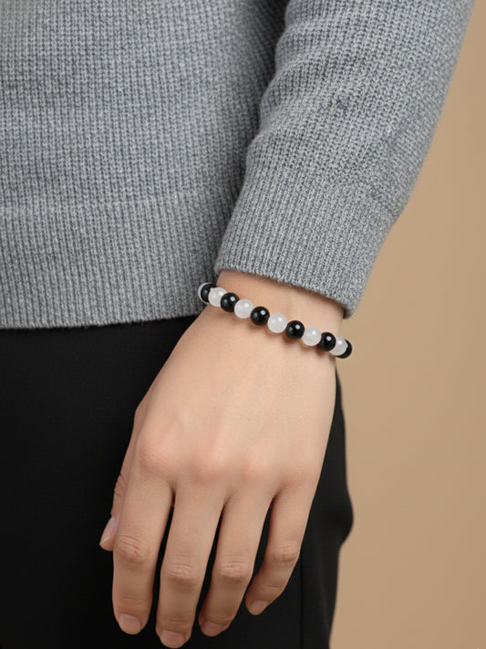 NVR Black & White Beaded Bracelet