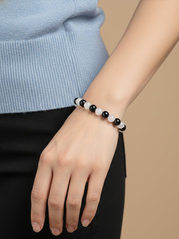 NVR Black & White Beaded Bracelet