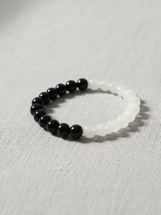 NVR Black & White Crystal Beaded Bracelet
