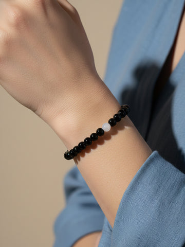 NVR Black & White Crystal Beaded Bracelet