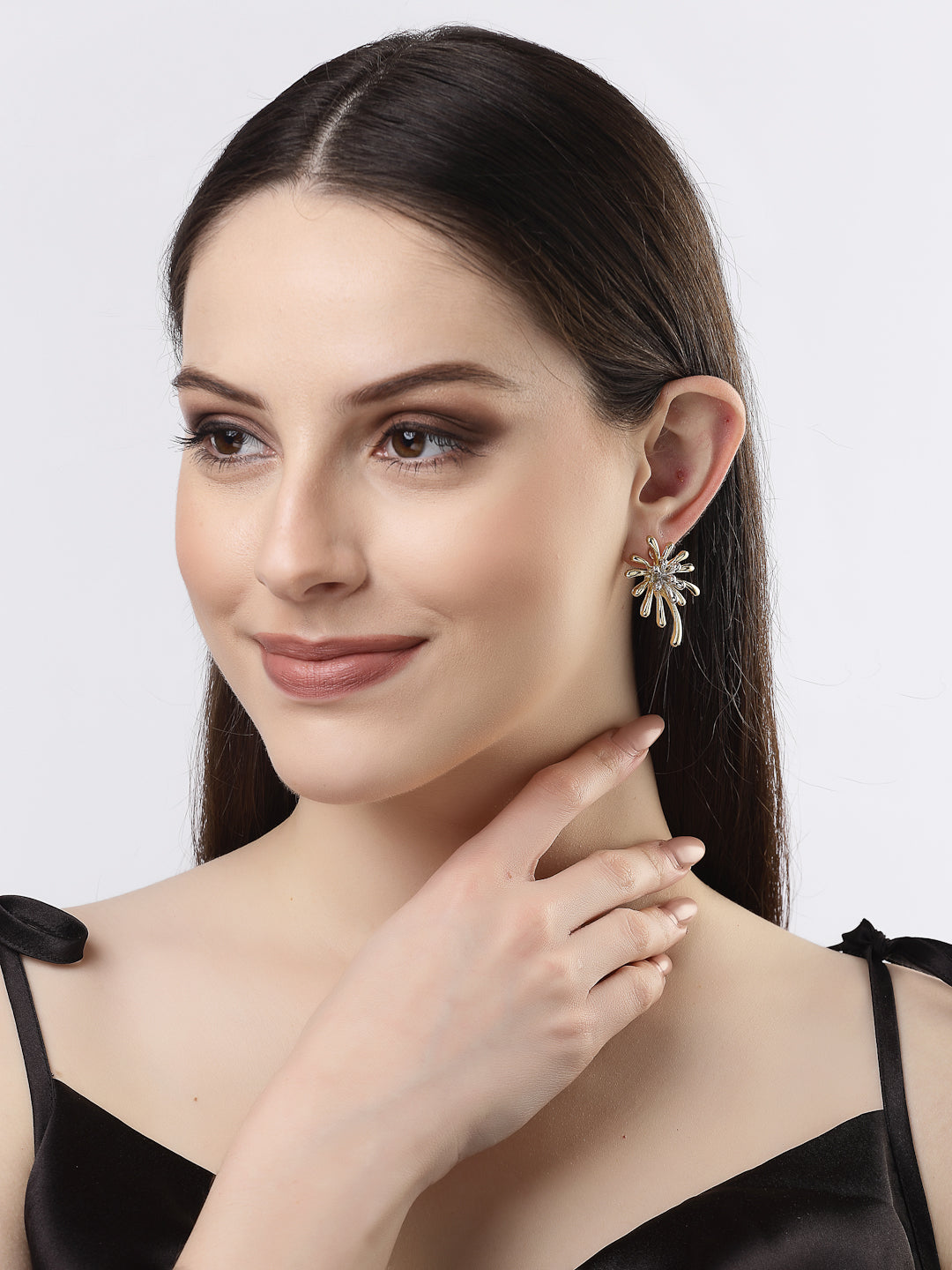 NVR Women Gold-Plated Drop Earrings