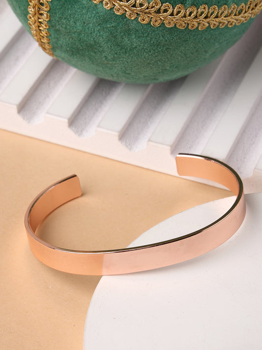 NVR Men Rose Gold Stainless Steel Cuff Bracelet