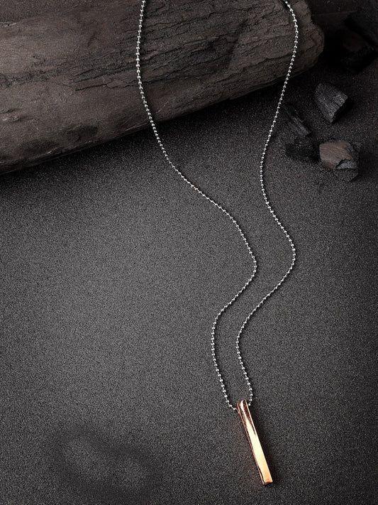 Men copper plated geomatric pendent with chain
