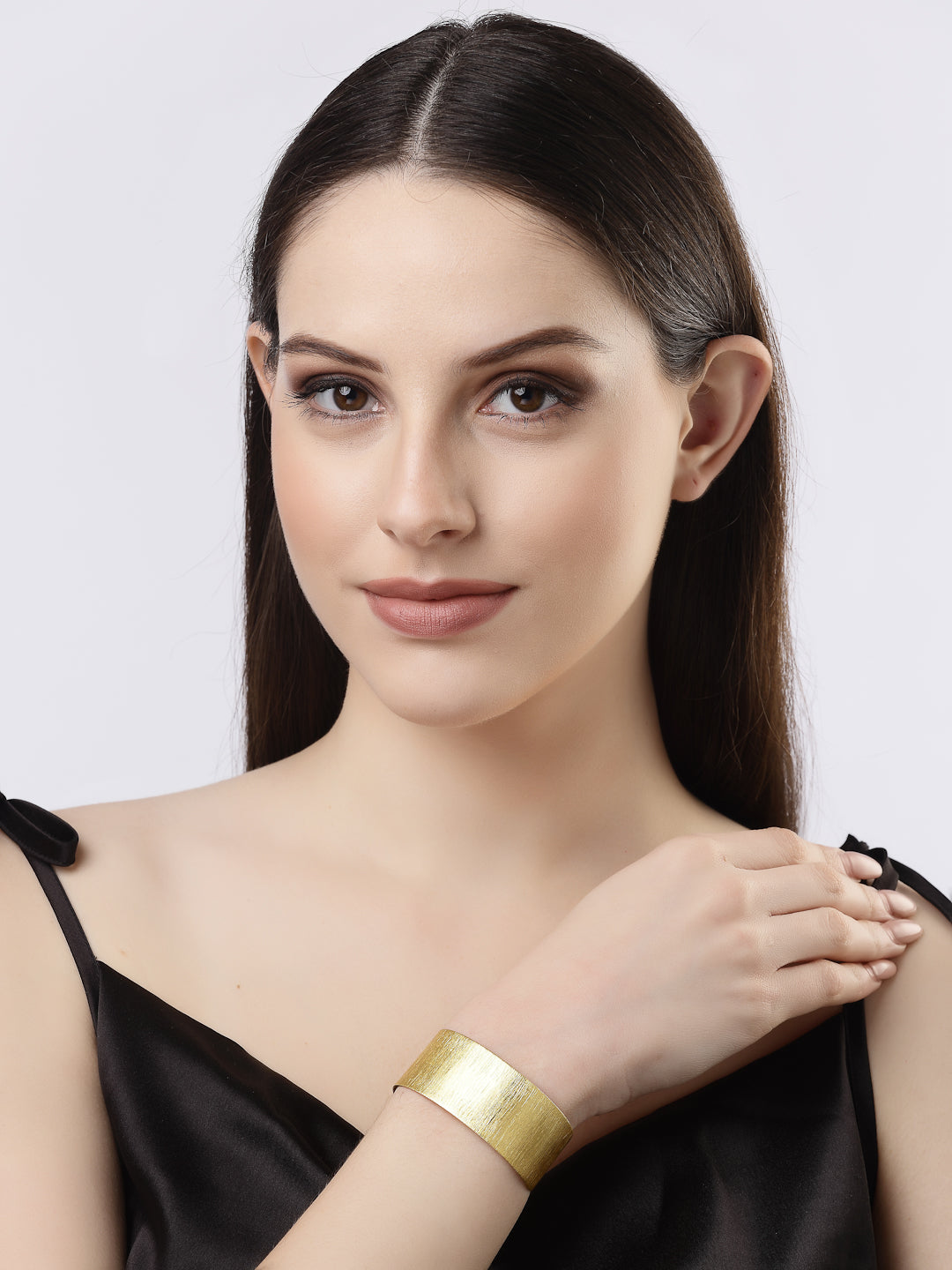 NVR Women Gold-plated Western Cuff Bracelet